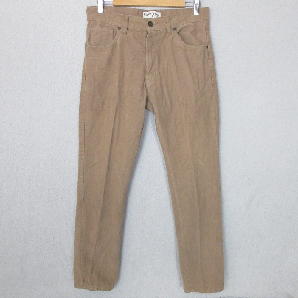 Paper Denim & Cloth Mens Corduroy Pants Tan 32x32 Casual Straight‎ Leg